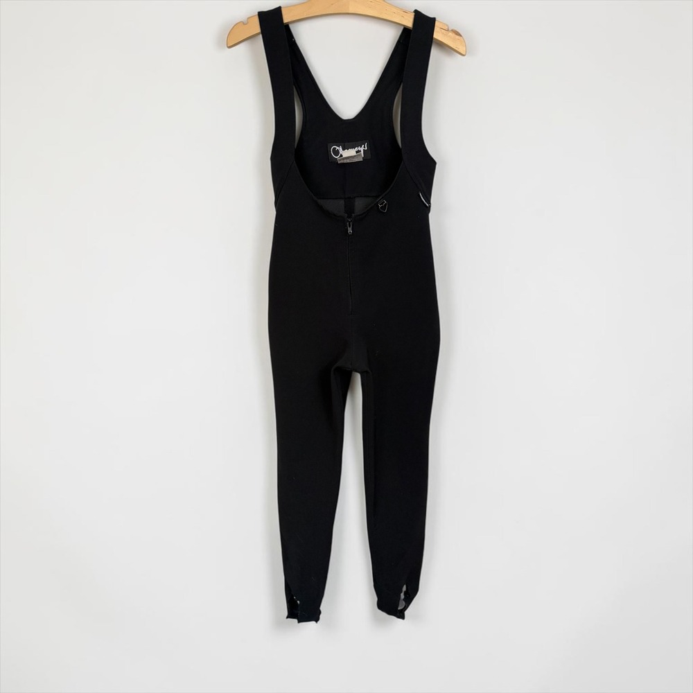 Obermeyer Vintage Black Wool Blend Ski Bib Stirrup Pants Winter Zip 4R 4 'Japan